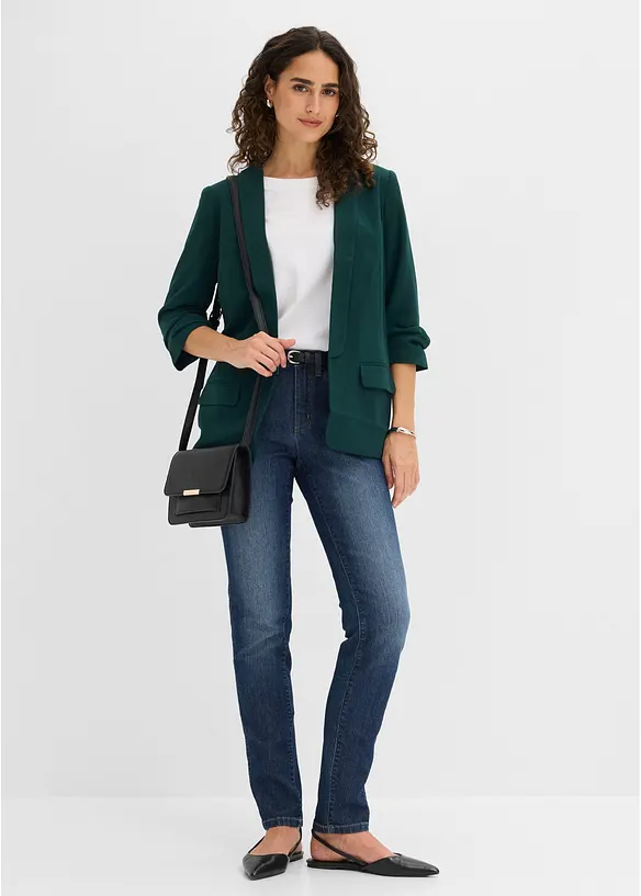 Lang blazer med draperte ermer, bonprix