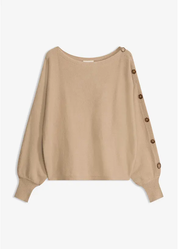 Genser med knappedetaljer, bonprix