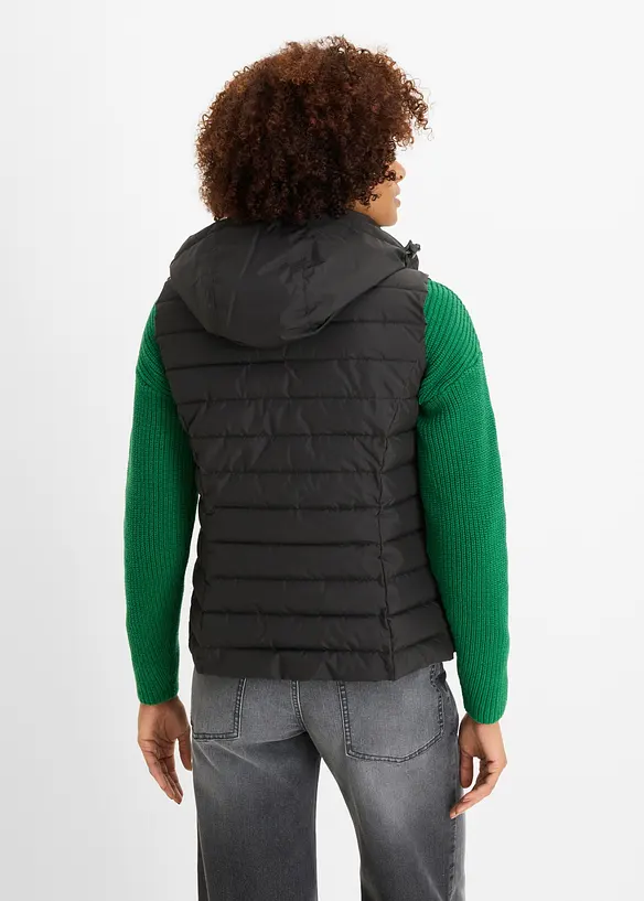 Vattert vest med hette, bonprix