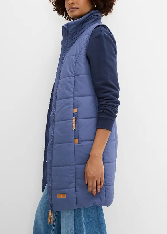 Lang vest med st&aring;krage, bonprix