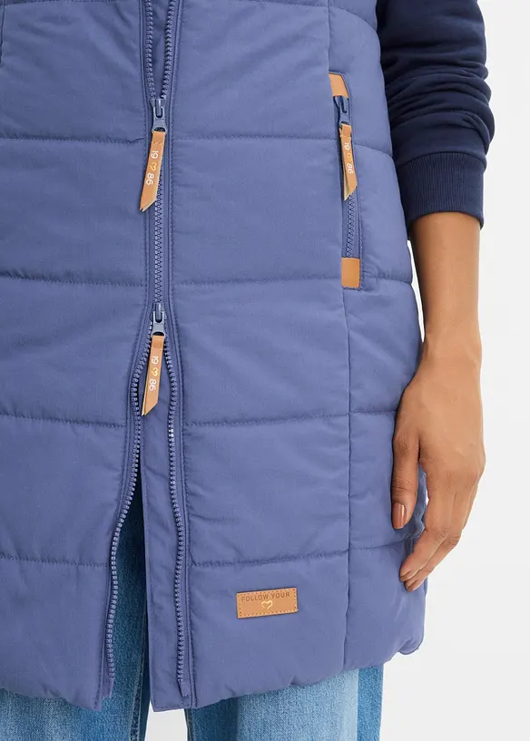 Lang vest med st&aring;krage, bonprix