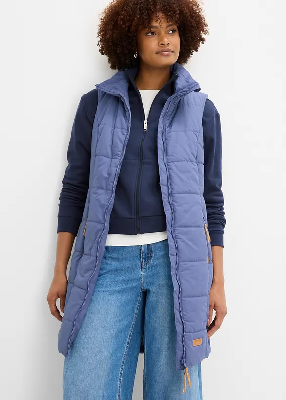 Lang vest med st&aring;krage, bonprix