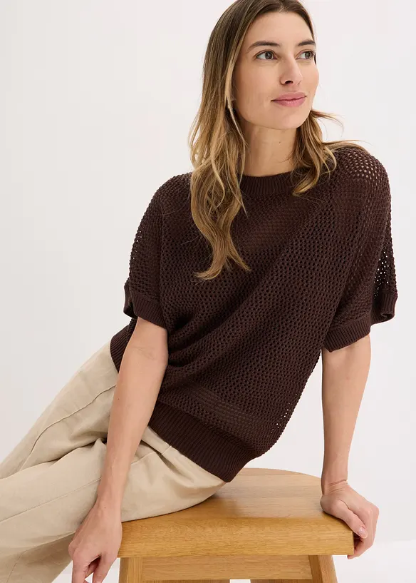 Oversized genser av bomullsmiks, bonprix