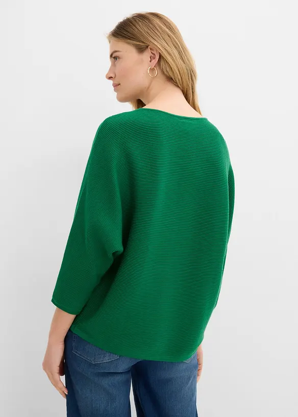 Oversized, ribbestrikket genser i viskosemiks, bonprix