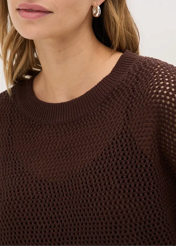 Oversized genser av bomullsmiks, bonprix