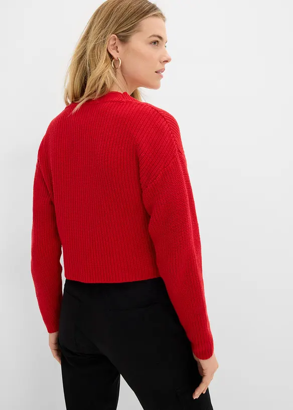 Grovstrikket cardigan i 100% bomull, bonprix