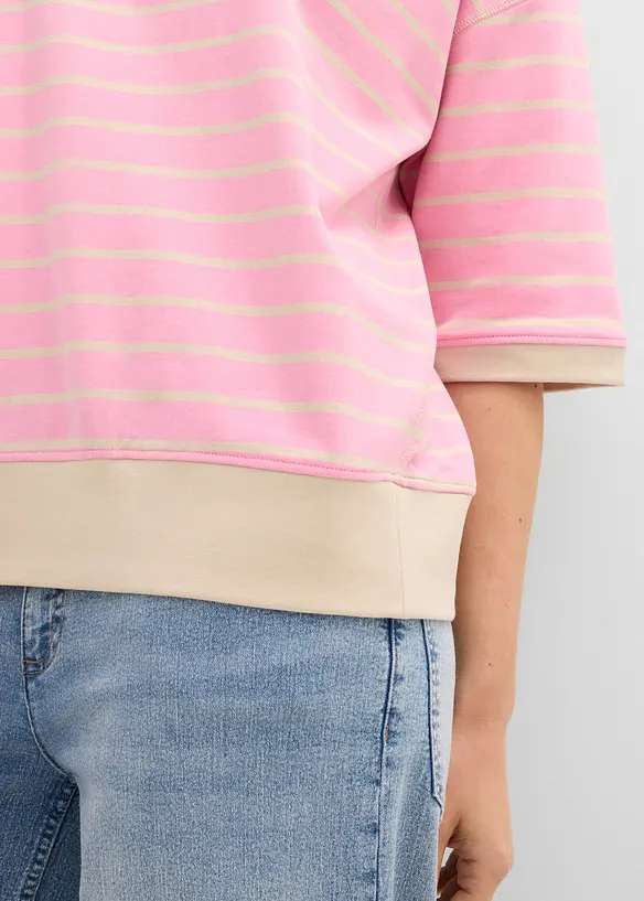 Vid sweatshirt i bomullsmiks, bonprix