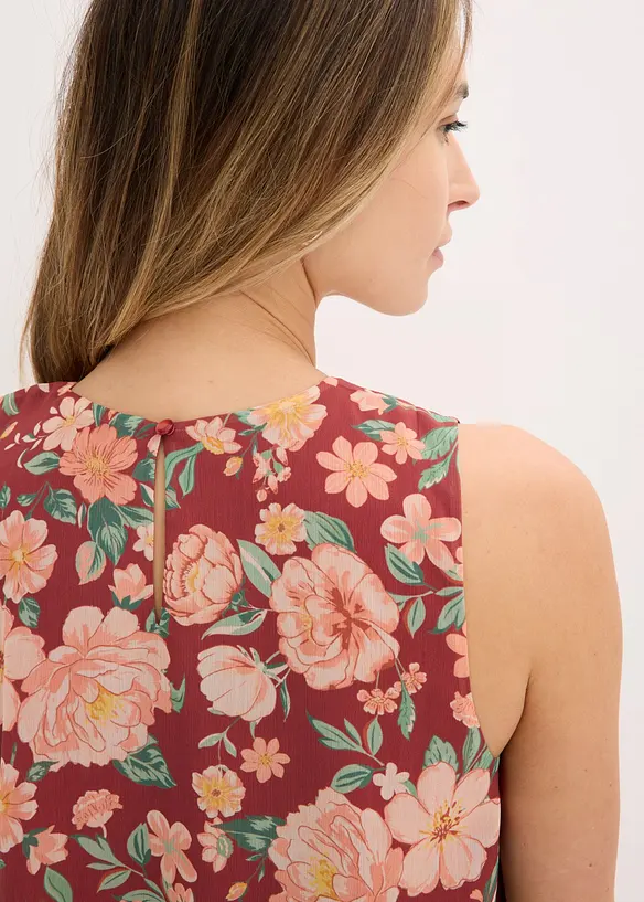 Ermel&oslash;s topp i chiffon, bonprix