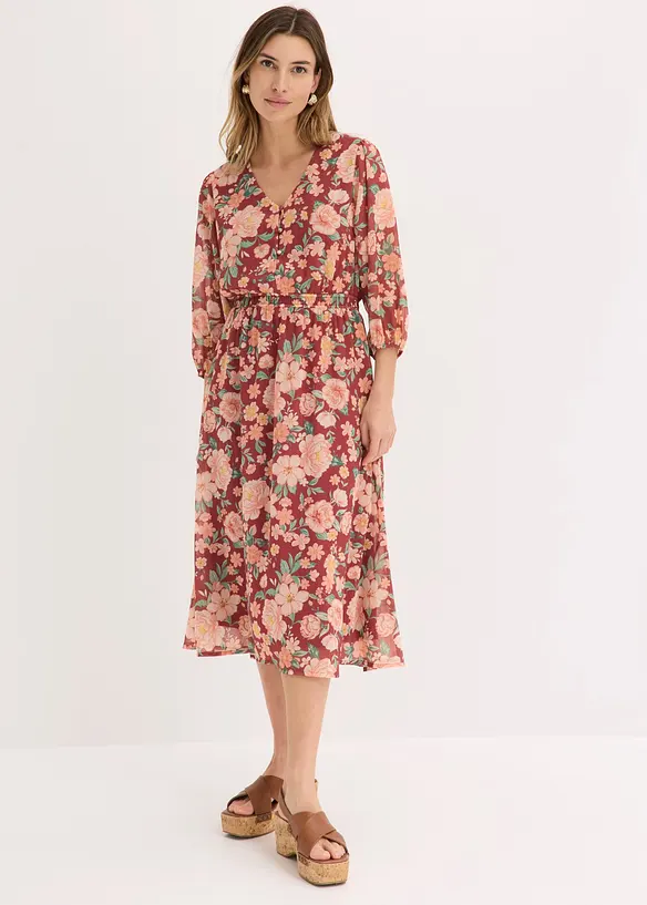 Utsvingt chiffonkjole, bonprix