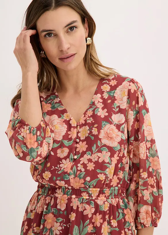 Utsvingt chiffonkjole, bonprix
