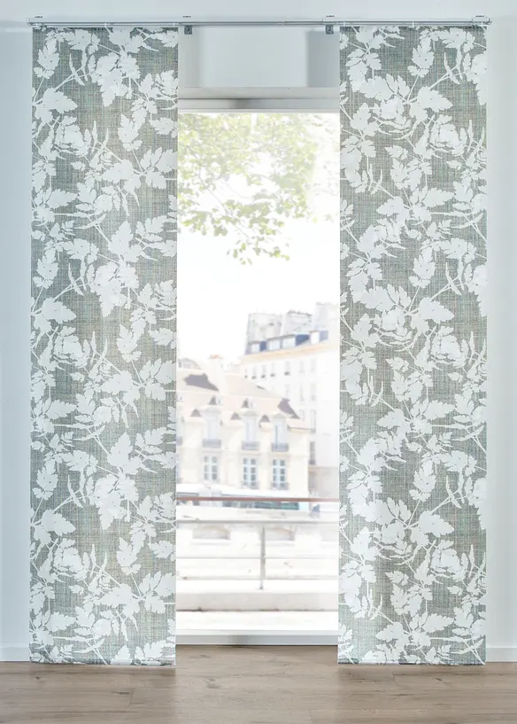 Blendings-panelgardin med blomsterm&oslash;nster (1-pack), bonprix
