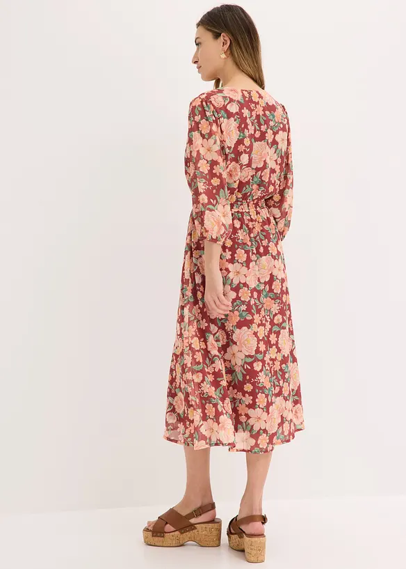 Utsvingt chiffonkjole, bonprix