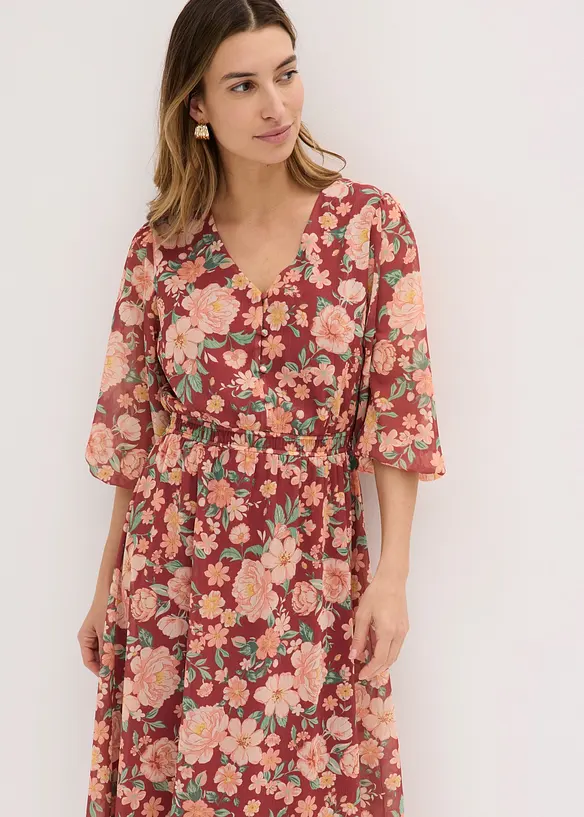 Utsvingt chiffonkjole, bonprix