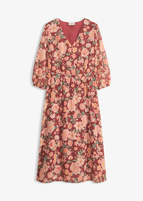 Utsvingt chiffonkjole, bonprix