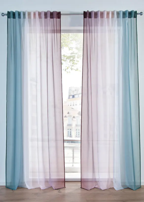 Gardiner med fin struktur (2-pack), bonprix