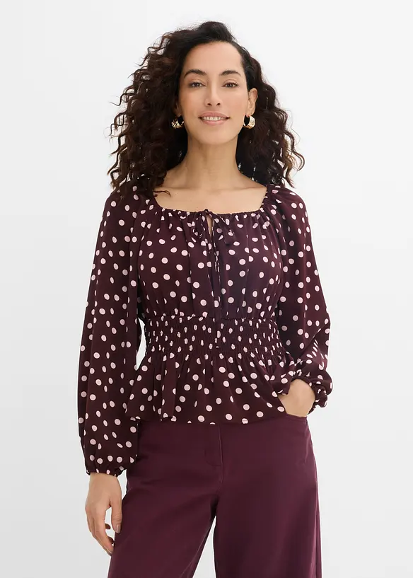 Bluse i lett sateng, bonprix