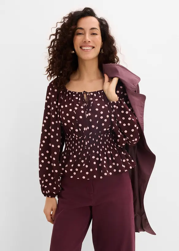 Bluse i lett sateng, bonprix