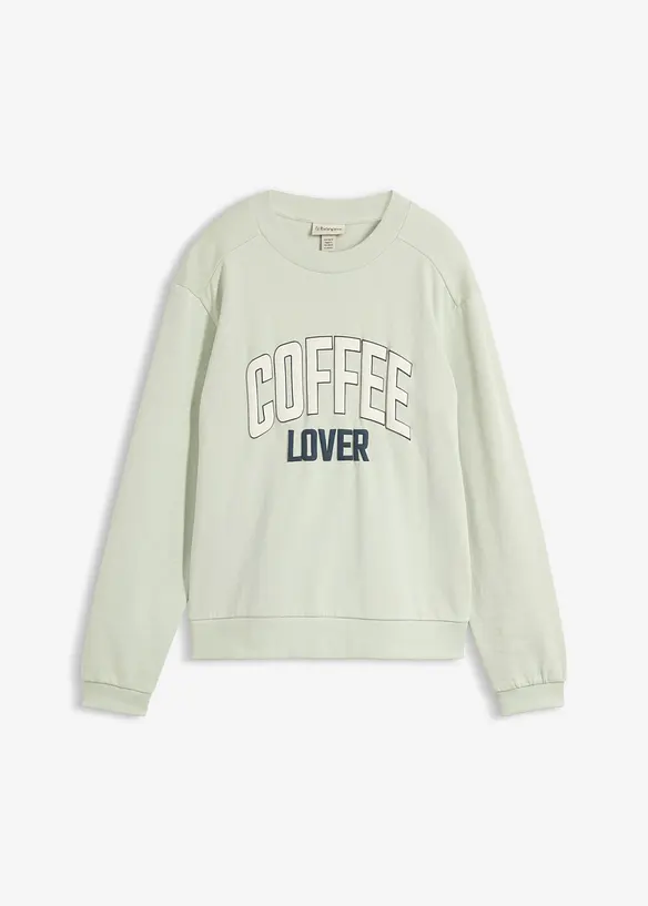 Sweatshirt i 100% &oslash;kologisk bomull med puff trykk, bonprix