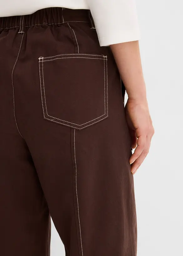 Twillbukse i 100% bomull med kortere ben, bonprix