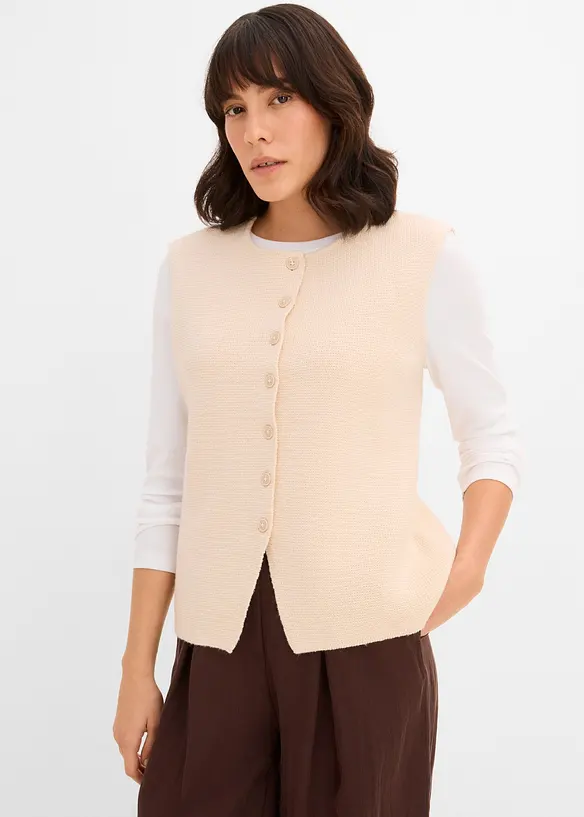 Vest i milanostrikk, bonprix