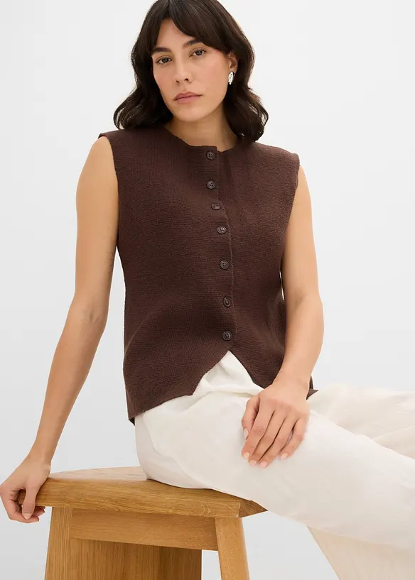 Vest i milanostrikk, bonprix