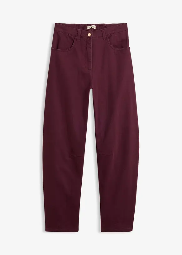 Barrel twillbukse med h&oslash;y midje, bonprix