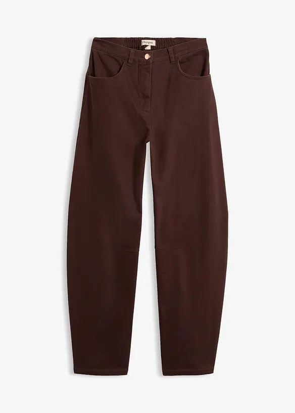 Barrel twillbukse med h&oslash;y midje, bonprix