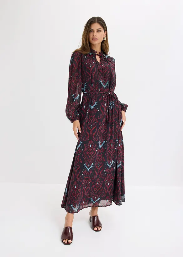 Utsvingt chiffonkjole, bonprix