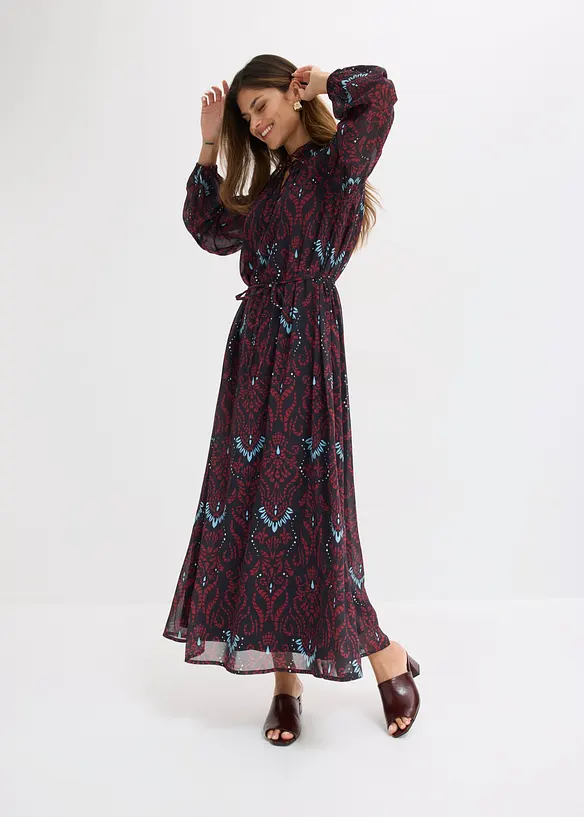 Utsvingt chiffonkjole, bonprix