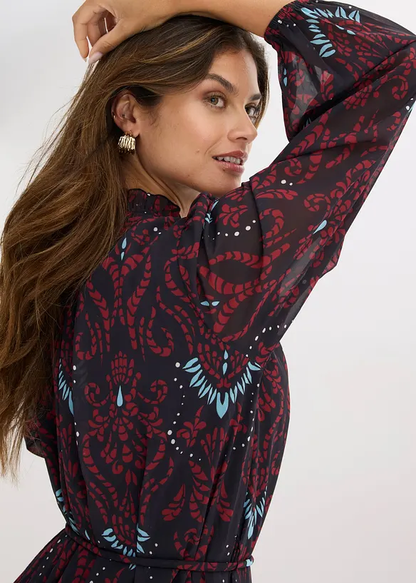 Utsvingt chiffonkjole, bonprix