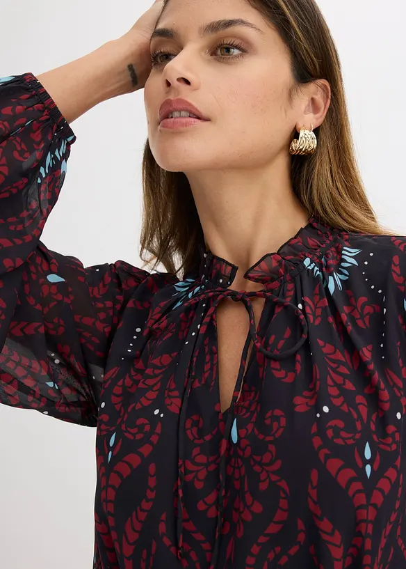 Utsvingt chiffonkjole, bonprix