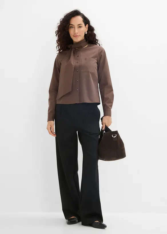 Bluse med skjerfdetalj, bonprix