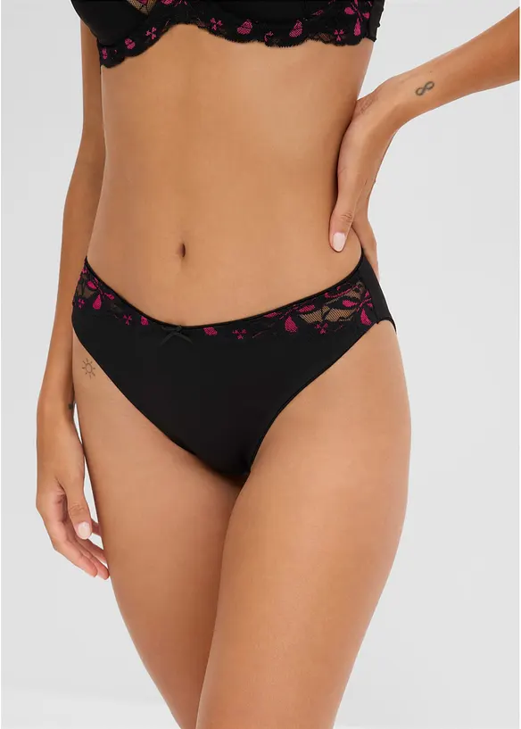 Truse med blonder (3-pack), bonprix