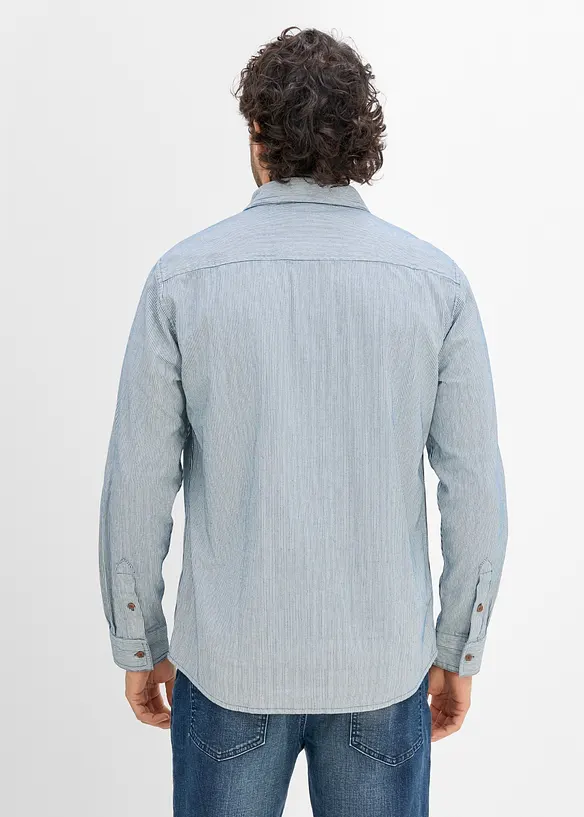 Jeansskjorte, langermet av 100% bomull, bonprix