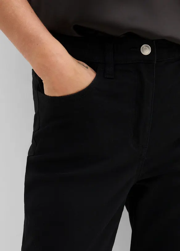 High waist mama twillbukse i bomullsmiks, bonprix