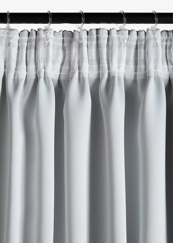 M&oslash;rkleggingsgardin med diskr&eacute; trykk (1-pack), bonprix