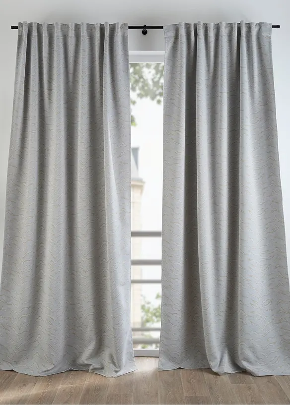 M&oslash;rkleggingsgardin med diskr&eacute; trykk (1-pack), bonprix