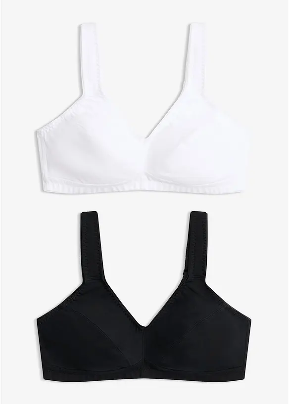 BH uten b&oslash;yle, med &oslash;kologisk bomull (2-pack), bonprix