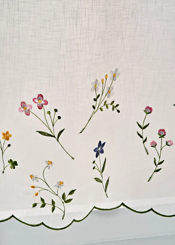 Gardinkappe med blomsterbroderi, bonprix