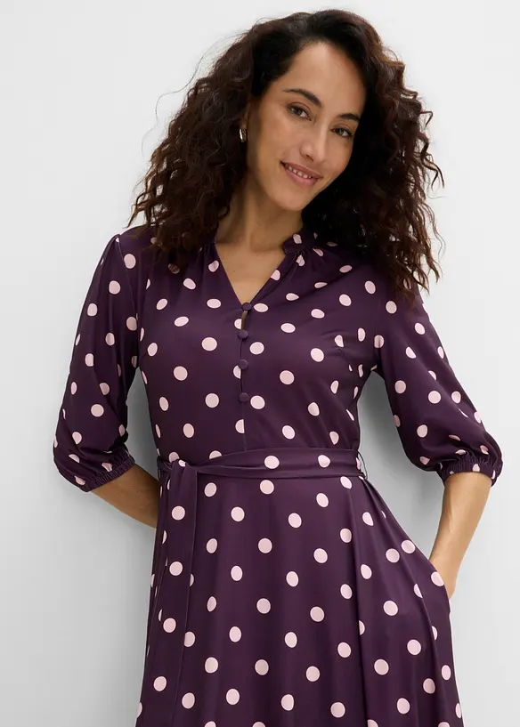 Jerseykjole med knyteb&aring;nd, bonprix