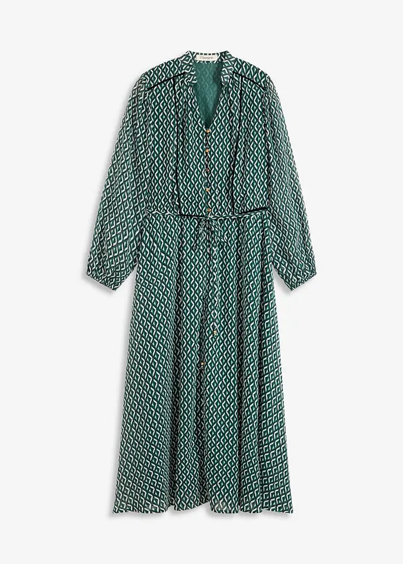 Chiffonkjole med kontrastpiping, bonprix