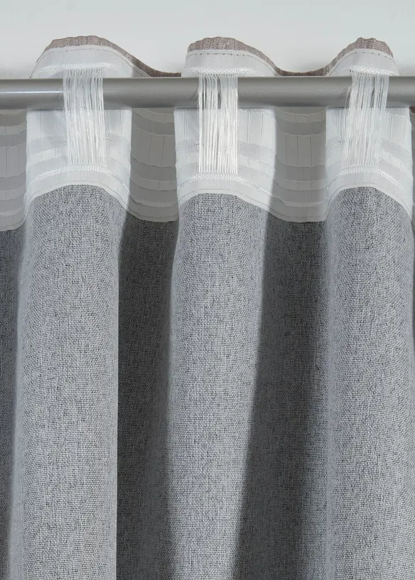 Jacquardvevd m&oslash;rkleggingsgardin med lett glans (1-pack), bonprix