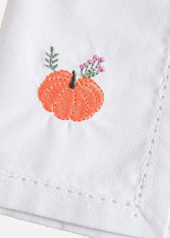 T&oslash;yservietter i &oslash;kologisk bomull med broderi (4-pack), bonprix