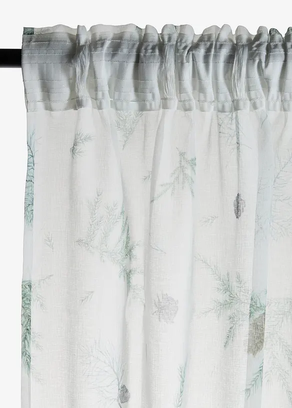 Gardin i fint strukturert materiale med resirkulert polyester (1-pack), bonprix