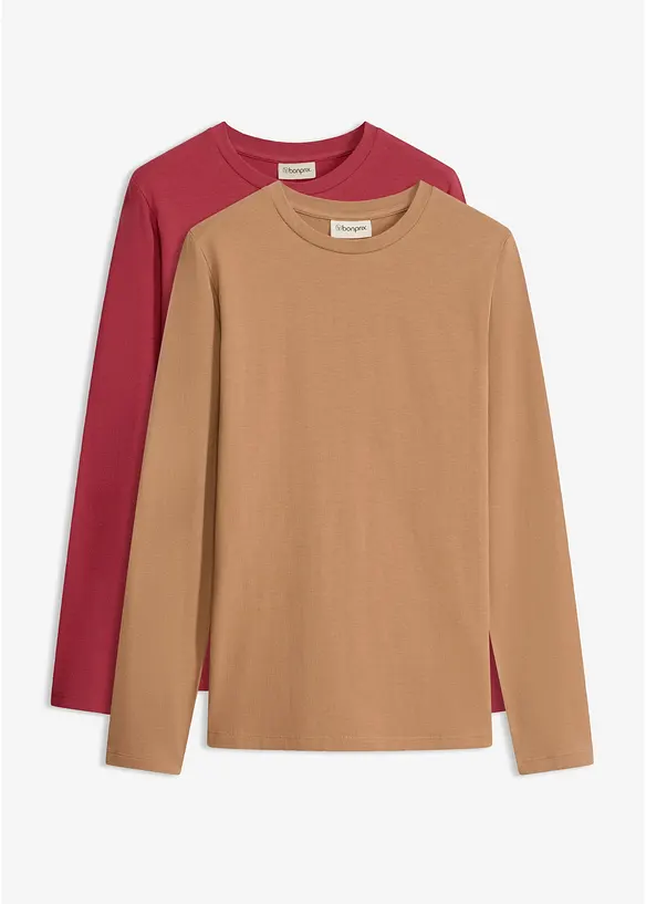 Slim Fit-topp med &oslash;kologisk bomull (2-pack), bonprix