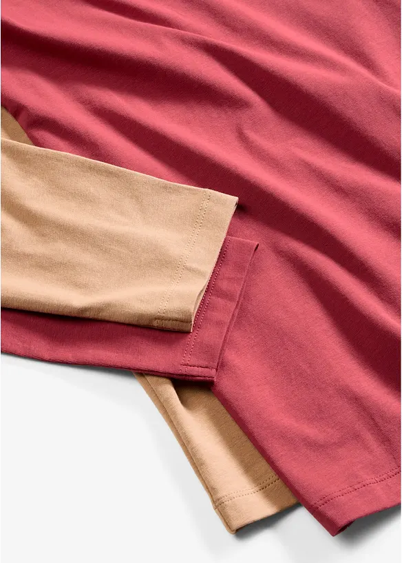Slim Fit-topp med &oslash;kologisk bomull (2-pack), bonprix