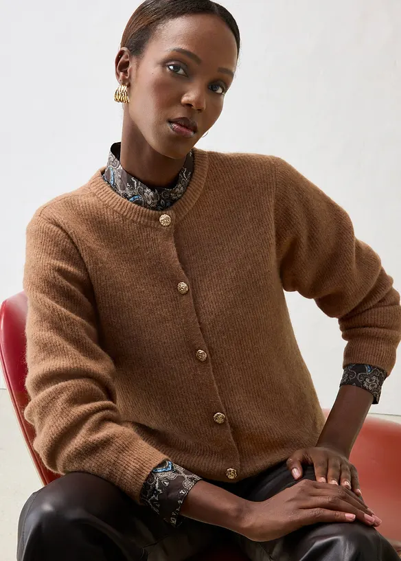 Cardigan i myk alpakkamiks, bonprix