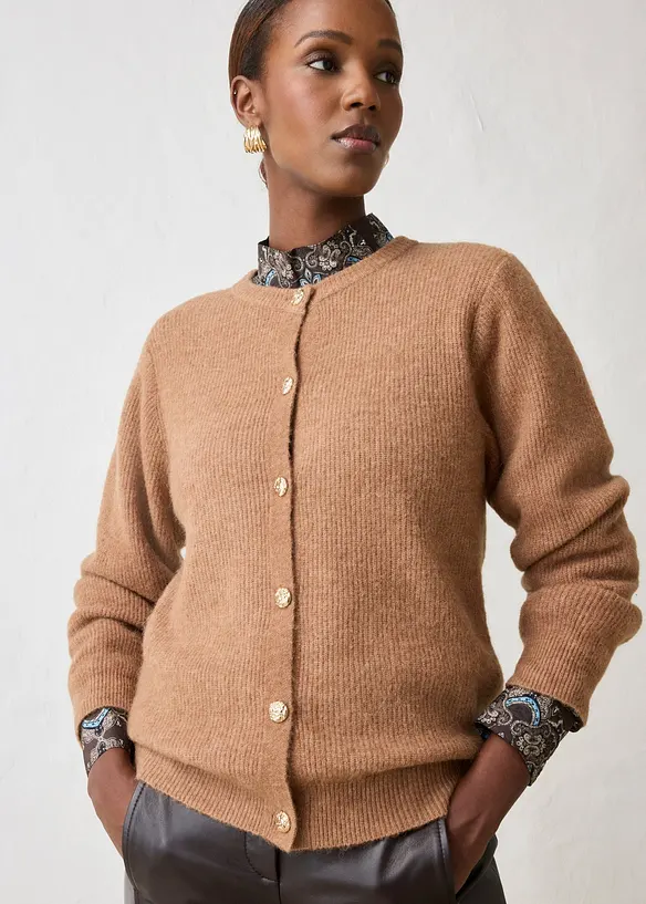 Cardigan i myk alpakkamiks, bonprix