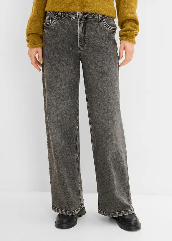 Wide Leg-jeans Mid Waist, bonprix