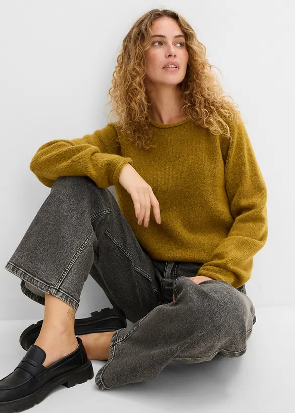 Wide Leg-jeans Mid Waist, bonprix